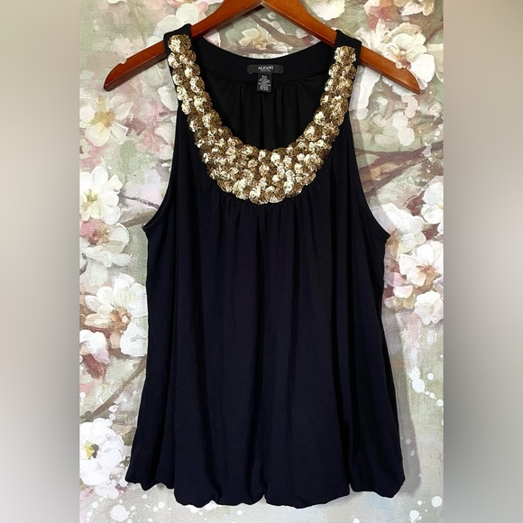 Alfani Tops - Alfani•Black/Gold Embellished Tank